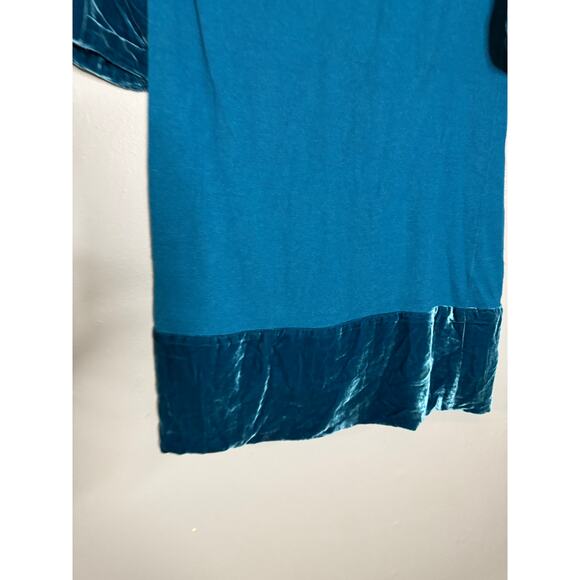 Boden Teal Blue Turquoise Silk Contrast Velvet Dress - Picture 8 of 9